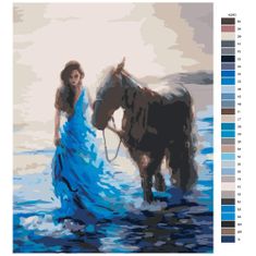 Malujsi Maľovanie podľa čísel - Krásne dievča s koňom - 80x100 cm, bez dreveného rámu
