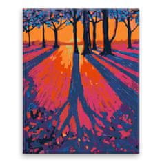 Malujsi Maľovanie podľa čísel - Západ slnka a línia stromov - 80x100 cm, plátno vypnuté na rám