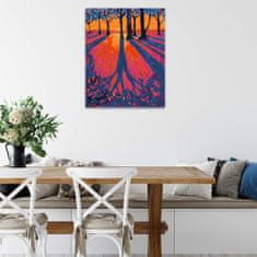 Malujsi Maľovanie podľa čísel - Západ slnka a línia stromov - 80x100 cm, plátno vypnuté na rám