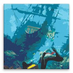 Malujsi Maľovanie podľa čísel - Potopený poklad - 80x80 cm, plátno vypnuté na rám