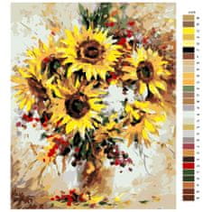 Malujsi Maľovanie podľa čísel - Žiarivé slnečnice - 40x50 cm, plátno vypnuté na rám