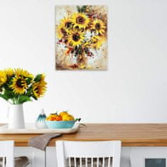 Malujsi Maľovanie podľa čísel - Žiarivé slnečnice - 40x50 cm, plátno vypnuté na rám
