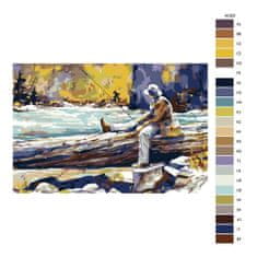 Malujsi Maľovanie podľa čísel - Rybár s brašňou - 120x80 cm, bez dreveného rámu