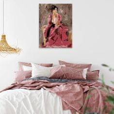 Malujsi Maľovanie podľa čísel - Póza v ružovej farbe - 60x80 cm, plátno vypnuté na rám