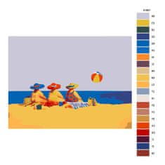 Malujsi Maľovanie podľa čísel - Traja na pláži - 80x60 cm, plátno vypnuté na rám