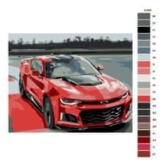 Malujsi Maľovanie podľa čísel - Červený Chevrolet - 100x80 cm, plátno vypnuté na rám