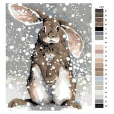 Malujsi Maľovanie podľa čísel - Králik na snehu - 80x100 cm, plátno vypnuté na rám