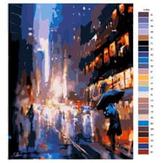 Malujsi Maľovanie podľa čísel - V daždi v meste - 80x100 cm, plátno vypnuté na rám