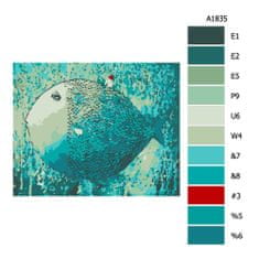 Malujsi Maľovanie podľa čísel - Dom a ryby - 100x80 cm, plátno vypnuté na rám