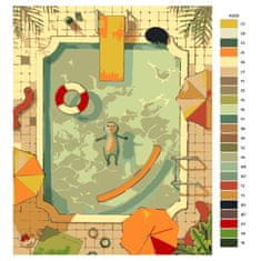 Malujsi Maľovanie podľa čísel - Sám v bazéne - 80x100 cm, plátno vypnuté na rám