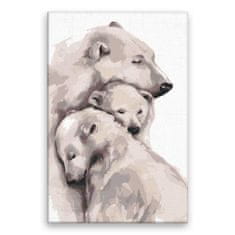 Malujsi Maľovanie podľa čísel - Láska k ľadovým medveďom - 80x120 cm, bez dreveného rámu