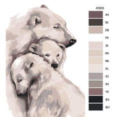 Malujsi Maľovanie podľa čísel - Láska k ľadovým medveďom - 80x120 cm, bez dreveného rámu