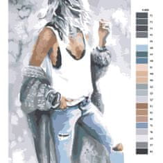Malujsi Maľovanie podľa čísel - Dievča s dlhým pleteným svetrom - 80x120 cm, bez dreveného rámu