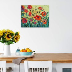 Malujsi Maľovanie podľa čísel - Poľné maky a žltá obloha - 100x80 cm, plátno vypnuté na rám