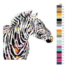 Malujsi Maľovanie podľa čísel - Zebra s kvetovanými pruhmi - 40x40 cm, bez dreveného rámu