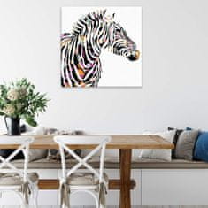 Malujsi Maľovanie podľa čísel - Zebra s kvetovanými pruhmi - 40x40 cm, bez dreveného rámu