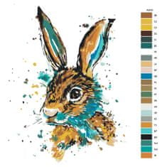 Malujsi Maľovanie podľa čísel - Zajac modro-hnedý - 80x100 cm, plátno vypnuté na rám