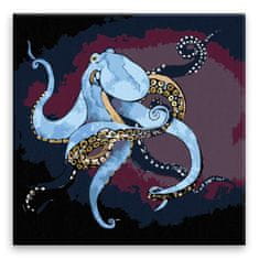 Malujsi Maľovanie podľa čísel - Modrá chobotnica - 80x80 cm, bez dreveného rámu