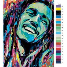 Malujsi Maľovanie podľa čísel - Bob Marley vo farbách - 40x60 cm, bez dreveného rámu