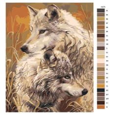 Malujsi Maľovanie podľa čísel - Vlci - 80x100 cm, plátno vypnuté na rám