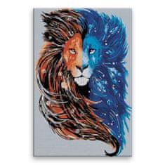 Malujsi Maľovanie podľa čísel - Lioń hlava ve dvou barvách - 80x120 cm, bez dreveného rámu