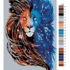 Malujsi Maľovanie podľa čísel - Lioń hlava ve dvou barvách - 80x120 cm, bez dreveného rámu