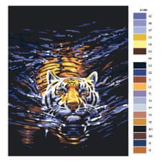 Malujsi Maľovanie podľa čísel - Plávajúci tiger - 80x100 cm, plátno vypnuté na rám