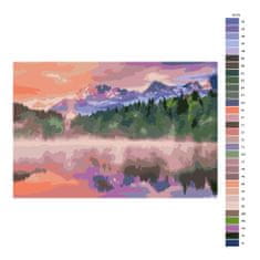 Malujsi Maľovanie podľa čísel - Hmla pri jazere - 120x80 cm, bez dreveného rámu