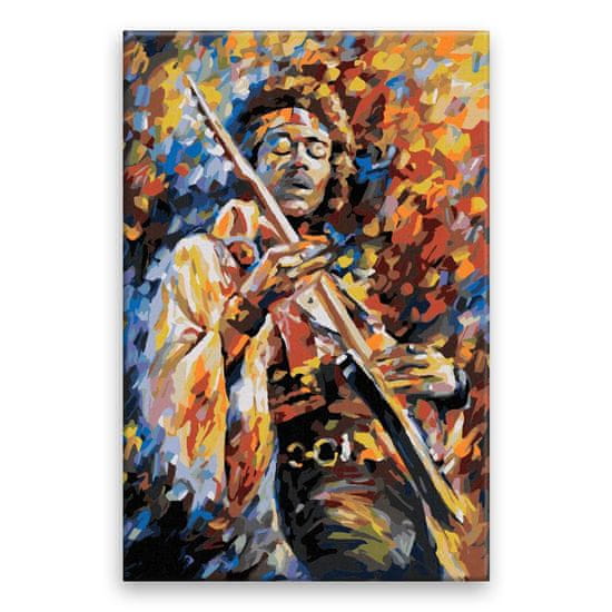 Malujsi Maľovanie podľa čísel - Jimi Hendrix s gitarou - 80x120 cm, bez dreveného rámu