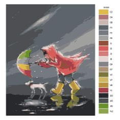 Malujsi Maľovanie podľa čísel - V nečase so psíkom - 80x100 cm, plátno vypnuté na rám