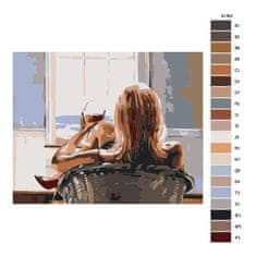 Malujsi Maľovanie podľa čísel - S pohárom vína - 100x80 cm, plátno vypnuté na rám