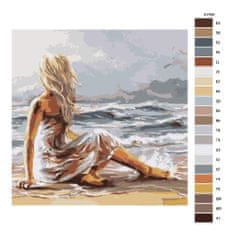 Malujsi Maľovanie podľa čísel - Dievča na pláži - 40x40 cm, bez dreveného rámu