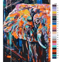 Malujsi Maľovanie podľa čísel - Slon vo farebnom daždi - 60x80 cm, plátno vypnuté na rám