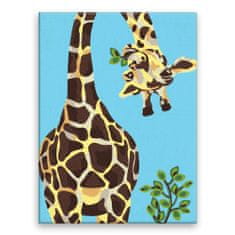 Malujsi Maľovanie podľa čísel - Nakukujúca žirafa - 30x40 cm, bez dreveného rámu