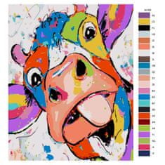 Malujsi Maľovanie podľa čísel - Vtipná krava - 80x100 cm, plátno vypnuté na rám