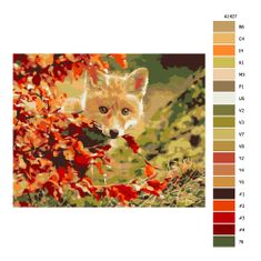 Malujsi Maľovanie podľa čísel - Líška za javorom - 100x80 cm, plátno vypnuté na rám