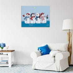 Malujsi Maľovanie podľa čísel - Štyria snehuliaci - 80x60 cm, plátno vypnuté na rám