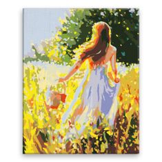 Malujsi Maľovanie podľa čísel - Dievča na svetlej lúke - 80x100 cm, plátno vypnuté na rám