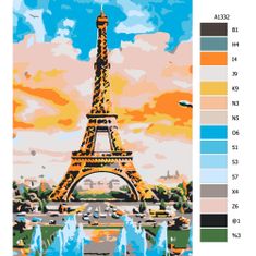 Malujsi Maľovanie podľa čísel - Maľba Eiffelovej veže - 80x120 cm, bez dreveného rámu