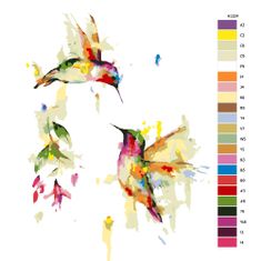 Malujsi Maľovanie podľa čísel - Dva kolibríky - 80x120 cm, bez dreveného rámu
