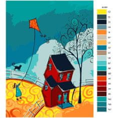 Malujsi Maľovanie podľa čísel - Dievča púšťajúce draka - 60x80 cm, plátno vypnuté na rám