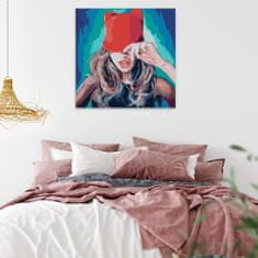 Malujsi Maľovanie podľa čísel - Dievča s čiapkou - 40x40 cm, bez dreveného rámu