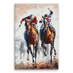 Malujsi Maľovanie podľa čísel - Žokej na koni - 80x120 cm, bez dreveného rámu