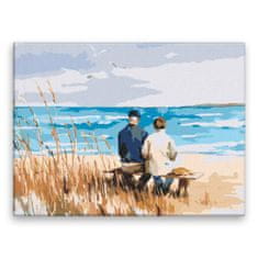 Malujsi Maľovanie podľa čísel - Výhľad na more v dvoch - 80x60 cm, plátno vypnuté na rám