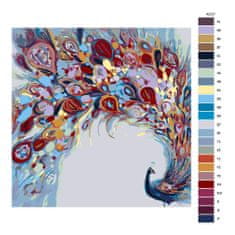 Malujsi Maľovanie podľa čísel - Farebný páv - 40x40 cm, bez dreveného rámu