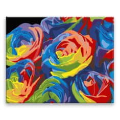 Malujsi Maľovanie podľa čísel - Kvety vo farbách - 100x80 cm, bez dreveného rámu