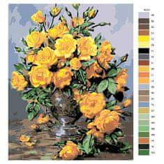 Malujsi Maľovanie podľa čísel - Žlté zámocké ruže - 80x100 cm, plátno vypnuté na rám