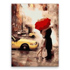 Malujsi Maľovanie podľa čísel - Láska pod dáždnikom - 60x80 cm, plátno vypnuté na rám