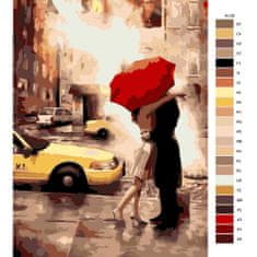 Malujsi Maľovanie podľa čísel - Láska pod dáždnikom - 60x80 cm, plátno vypnuté na rám