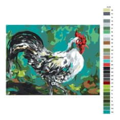 Malujsi Maľovanie podľa čísel - Kohút vo farbách - 40x30 cm, bez dreveného rámu
